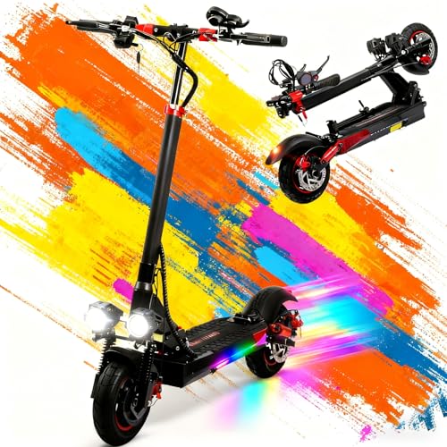PLAYBIK 10“ E-Scooter für Erwachsene Elektroroller mit Max. 20 km/h Speed, 50-55 km Range, 48V 15Ah, IP54, Doppelte Federung, 150 kg Tragkraft, LED für Jugendliche zum Weihnachtsfest Electric Scooter