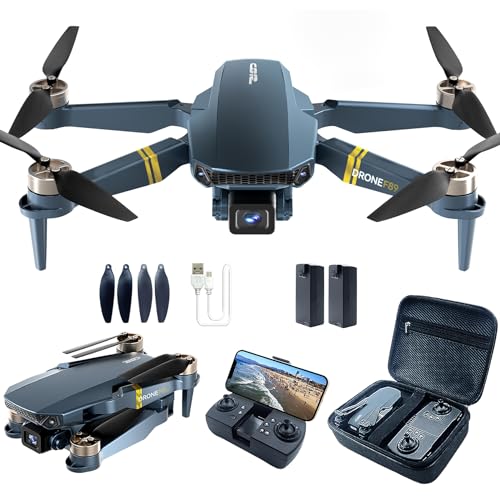 Bürstenlos Super Ausdauer Faltbare Quadcopter Drohne für Anfänger– 40+ Minuten Flugzeit, Wi-Fi FPV Drohne mit 120°Weitwinkel 2K HD Kamera, Bürstenloser Motor, Follow Me, Duale Kameras (2 Batterien)