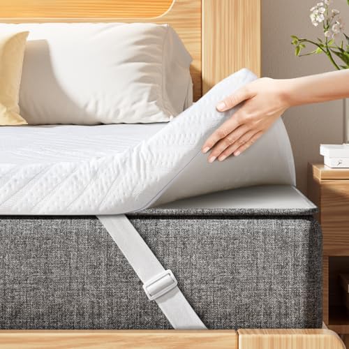 Topper 180x200cm H3 & H4, Schlafsofa Bett Gelschaum, Öko-TEX Zertifiziert, Atmungsaktiv & Waschbar, Matratzentopper für Boxspringbett