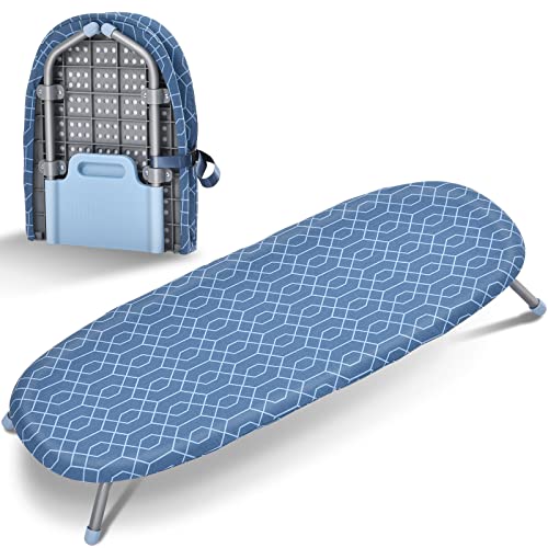 KINGRACK Klappbares Tischbügelbrett, rutschfest, 31x82 cm, Blau