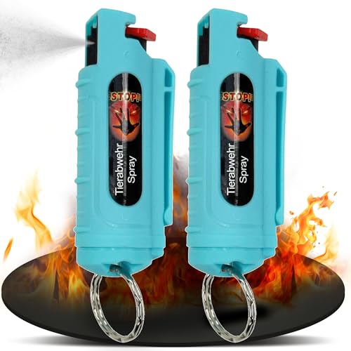 2 x Wilhelm Pfefferspray 16 ml Schlüsselanhänger türkis Tierabwehr Selbstverteidigung CS Gas KO Spray hochdosiert (ca. 2 Mio. Scoville) effektives Verteidigungsspray