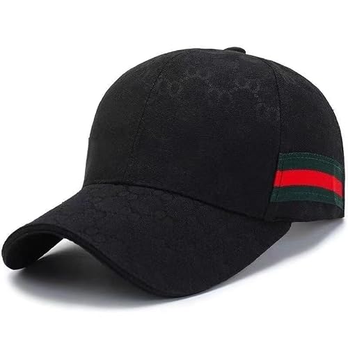 Unisex-Basecap mit verstellbarem Riemen, grün-roter Casual-Hip-Hop-Stil (Schwarz)