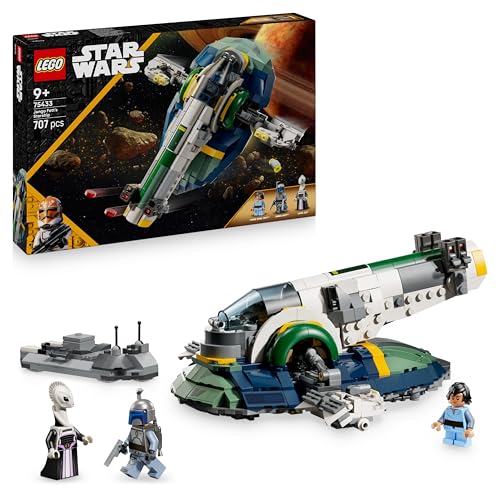 LEGO Star Wars: Angriff der Klonkrieger Jango Fetts Sternenschiff - Spielzeug für Jungen und Mädchen ab 9 Jahren - Kopfgeldjäger Minifiguren - Kreative DIY Deko - Geschenkidee für Kinder - 75433