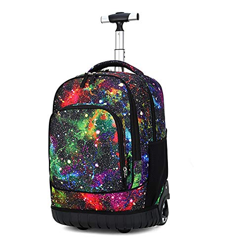 BOZONLI Trolley Rucksack Jungen Trolley Schultasche mit Rollen Rucksack Schultrolley Rucksäcke Schulrucksack Schulranzen mit Rollen, Galaxis