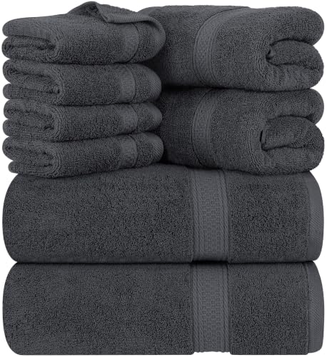 Utopia Towels 8 teilig Handtücher Set aus Baumwolle, Grau