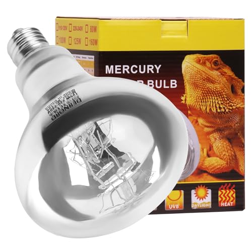 DERNORD UVA UVB Wärmelampe- UV Licht Lampe 80 Watt E27 für Schildkrötenhaus Gecko Bartagamen Terrarium Solar Strahler Vollspektrum Tageslichtlampe