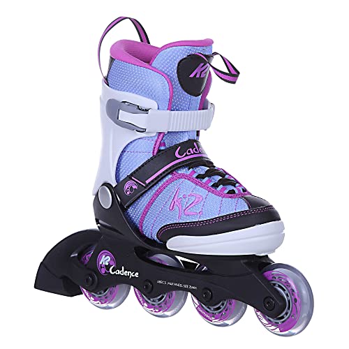 K2 Skates Mädchen Inline Skate Cadence Jr Girl — White - Light Blue - pink — S (EU: 29-34 / UK: 10-1 / US: 11-2) — 30C0350