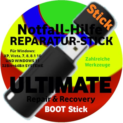 PC Notfall Reparatur Datenrettung Boot-Stick für Windows XP 7 8 10 11