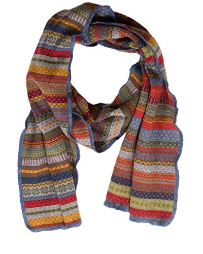 Invero, Merino Schal Cacha, 100% Wolle (Jeans)