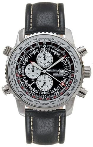 ASTROAVIA Alarm Chronograph mit Lederarmband 46 mm