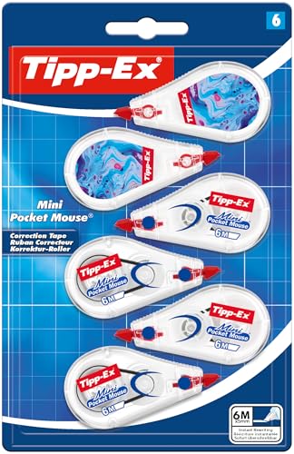 Tipp-Ex Mini Pocket Mouse Korrekturroller, 6 m x 5 mm, 6 Stück