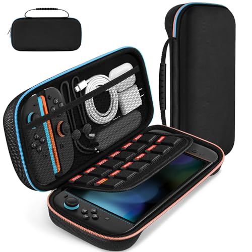 ivoler Tasche Kompatibel mit Nintendo Switch 2 Modell 2025 , Portable Protective Hard Shell Tragetasche Hülle mit Speicherplatz für 12 Spiele, und anderes Zubehör (7.9