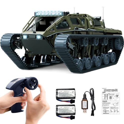 Mostop Remote Control Tank 1/16 Scale High Speed RC Tank Offroad Crawler für Kinder, 2.4Ghz Remote Control Crawler Drift Army Truck mit 2 Batterien, 360°Rotating Drifting Truck Toy Gifts