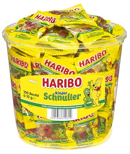 Haribo Kinderschnuller 100 Minibeutel Runddose 1000g