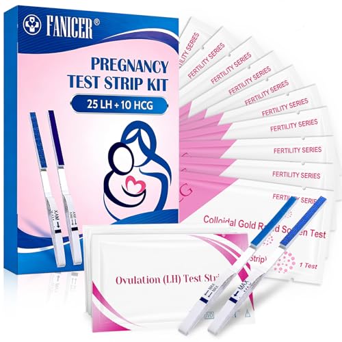 25 Ovulationstest+10 Schwangerschaftstest,Kinderwunsch Ovulationstest Kit,Fruchtbarkeitstest für Frauen Eisprung 25 mIU/ml,Ovulationstests für Eisprung bei Kinderwunsch,Schnelle und Genaue Ergebnisse