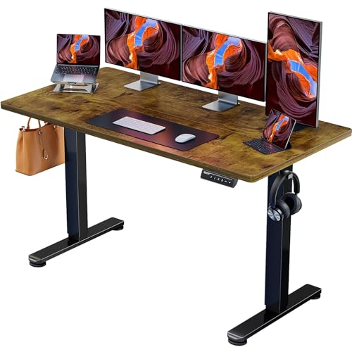 ErGear Elektrisch Höhenverstellbarer Schreibtisch 120 x 60 cm, Schreibtisch Höhenverstellbar mit 4-Gedächtnis-Smart-Pult für Home-Office mit Verbindungsplatte