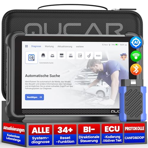 mucar AI-OBD2 Diagnosegeräte, 892BT Diagnosegerät Auto Mit 34 Reset-Funktion Und Volle Systemdiagnose, Auto Diagnosegerät Für ECU-Kodierung/BI Direktionale Steuerung, Kostenlose Lebenslange Updates