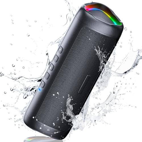 UOHHBOE Bluetooth Lautsprecher 30W Tragbarer Musikbox Bluetooth 5.3 mit TWS Stereo RGB Lichter 24 Stunden Laufzeit 30 Meter Reichweite Freisprechfunktion IPX5 Wasserdicht