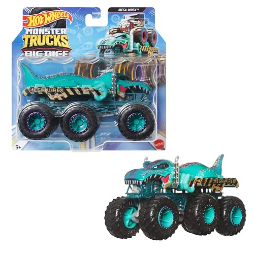 Hot Wheels Monster Trucks Big Rigs, Spielzeugtruck im Maßstab 1:64 mit 6 Rädern, zum Transportieren oder Abschleppen Anderer Fahrzeuge (Stile können abweichen), HWN86, Mehrfarbig