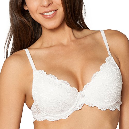 Smart & Sexy Damen Signature Spitze – Perfekt für Mühelosen Stil und Komfort Push-Up-BH, Durchsichtig, Weiß, 80DD