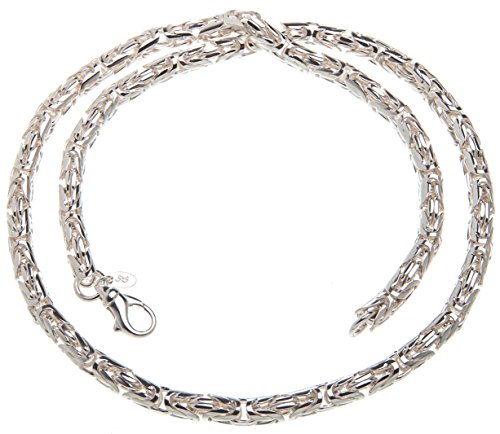 Silberketten Store runde Königskette Herren 925 Sterling Silber 6 mm Durchmesser I Männer Silberkette mit Karabiner Verschluss I nickelfrei und hochglanzpoliert