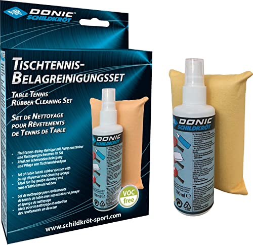 Schildkröt Donic-Schildkröt Tischtennis Reinigungsset, 100 ml Belagreiniger im Pumpzerstäuber und Reinigungsschwamm, zum Auffrischen der Schläger-Beläge, 828529
