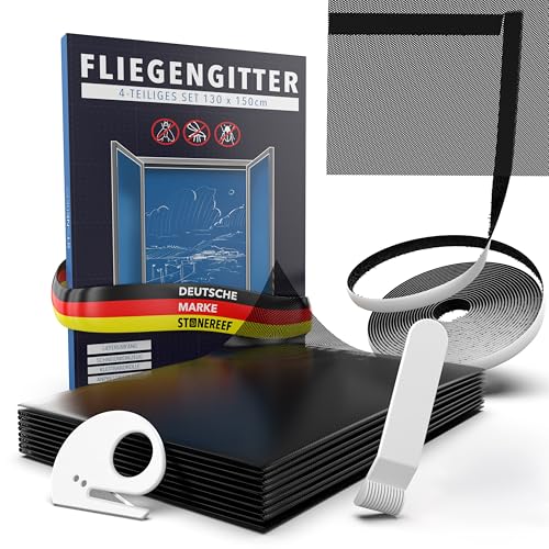 Fliegengitter Fenster 130x150 cm ohne Bohren zuschneidbar