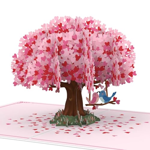 papercrush® Pop-Up Karte Herzbaum mit Turteltauben - 3D Valentinstagskarte für Frauen, Glückwunschkarte zum Hochzeitstag, Verlobung, Hochzeitskarte, Liebeskarte zum Jahrestag, Ich Liebe Dich Karte