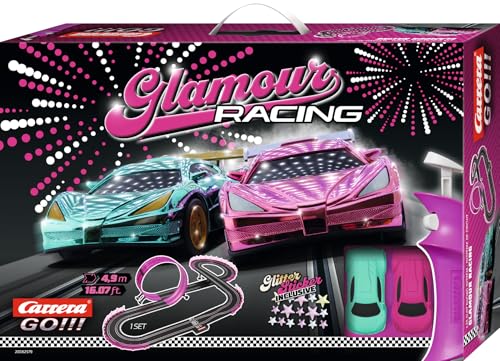Carrera - 20062579 GO!!! Pink Action Racing Rennbahn-Set I Rennbahn mit lizensierten Slotcars | bis zu 2 Spieler | Für Kinder ab 6 Jahren & Erwachsene