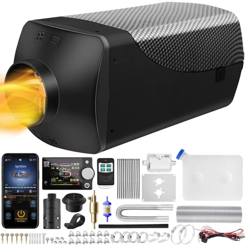 12V Standheizung Diesel, 5KW Diesel Lufterhitzer, Kraftstoff Autoheizung mit LCD-Schalter, Fernbedienung und Bluetooth-APP Steuerung für Caravans, Wohnmobil Auto LKW