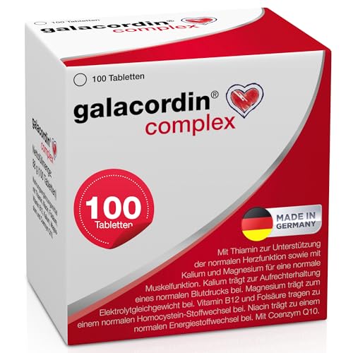 galacordin complex 100 Tabletten - mit Thiamin zur Unterstützung einer gesunden Herzfunktion, mit Kalium und Magnesium für eine normale Muskelfunktion, unterstützt den Blutdruck