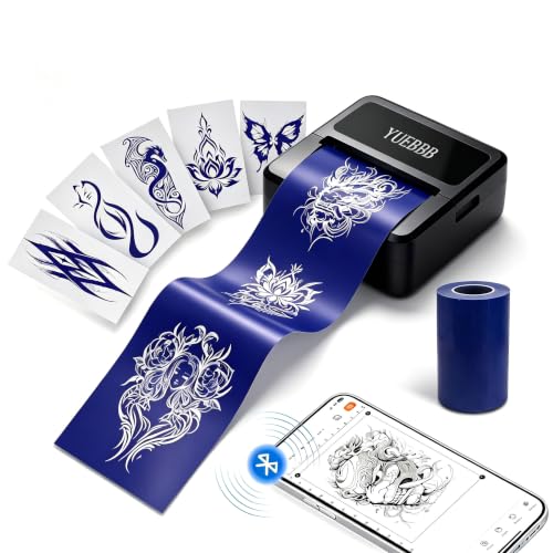 Mini Tattoo Drucker,tragbarer Thermodrucker für Tattoo Schablonen, Schwarz