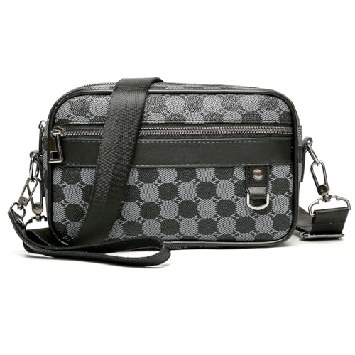 Vpoofree Umhängetasche Herren Klein PU leder Wasserdichte Schultertasche Herrentasche Zum Umhängen Handytasche Crossbody Bag Seitentasche Kuriertasche Männer Tasche (Umhängetasche)