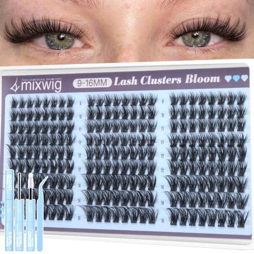 Wispy Lashes Extension Set Natürliche Wimpern Extensions Set Manga Cluster Lashes Natural Fluffy Wimpern Extensions 9-16MM Lash Clusters CD Curly Künstliche Wimpern DIY Wimpern Clusters by Lvmixwig