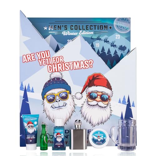 Accentra – Herren Adventskalender 2025 Kosmetik mit 24 Pflegeprodukten – Beauty Adventskalender für Männer – Pflege Weihnachtskalender mit Bodylotion, After-Shave, Seife, Duschgel, Bartpflege u.v.m.