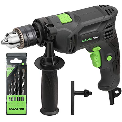 GALAX PRO 600W Schlagbohrmaschine, 360° Zusatzgriff, 13mm Schnellspannbohrfutter, 0-3000RPM, Leistungsstarker Drehzahlbohrer für Beton, Metall und Holz