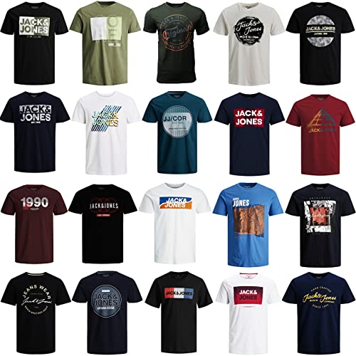 JACK & JONES T Shirt Herren 9er Mix Pakete Rundhals Tee Baumwollmix (9, L)