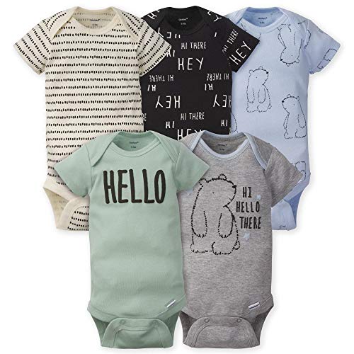 Gerber Baby-Jungen 5er-Pack verschiedene Onesies-Bodys, Hello Bear, 3–6 Monate