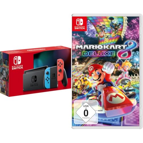 Nintendo Switch Konsole - Neon-Rot/Neon-Blau + Mario Kart 8 Deluxe - [Nintendo Switch]