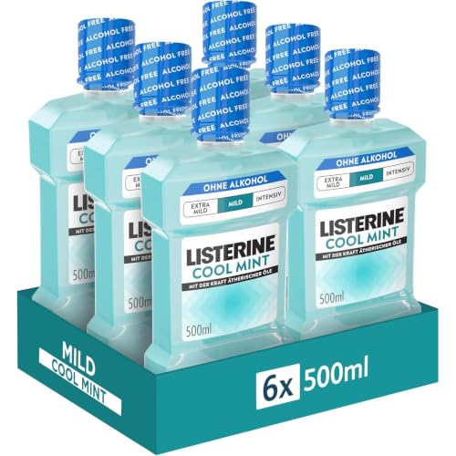 LISTERINE Cool Mint Mild Mundspülung, 6 x 500 ml