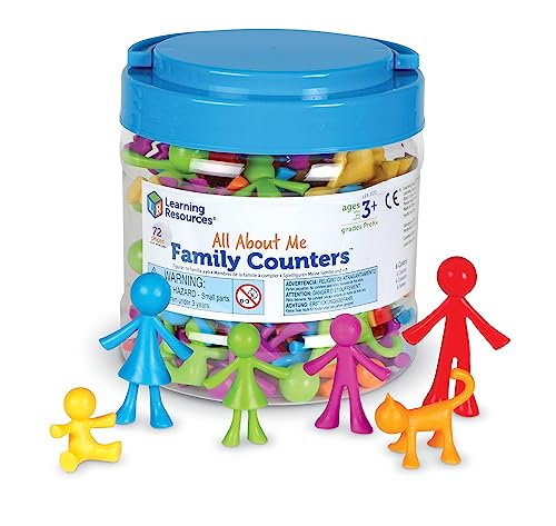 Learning Resources All About Me Spielfiguren Familie, 72-teiliges Set, Kinder ab 3 Jahren, Figuren zum Zählen Sortieren und Muster Erkennen, Lernspielzeug mit Aufbewahrungsdose