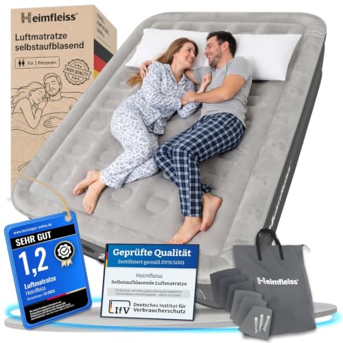 Heimfleiss® Luftmatratze selbstaufblasend 150x200 cm Luftbett Gästebett
