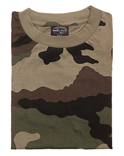 Mil-Tec Tarn T-Shirt Herren • Camouflage T-Shirt aus Baumwolle • BW Camo • Bequemes Kurzarm Army Shirt für Outdoor, Sport oder Freizeit • Bundeswehr Flecktarn-Shirt