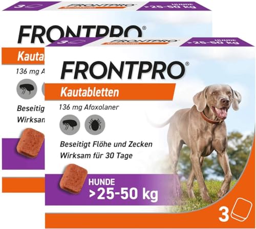 Frontpro 136 mg für Hunde 25-50 kg 2 x 3 Kautabletten