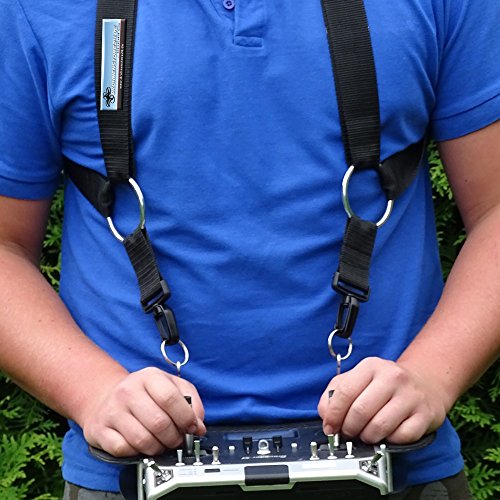 AHLtec Verstellbarer Komfort Kreuzgurt Senderpulte - Schwarz - zum Beispiel für Yuneec ST16 ST16S ST24 / Mavic Senderpult - Profi Zubehör