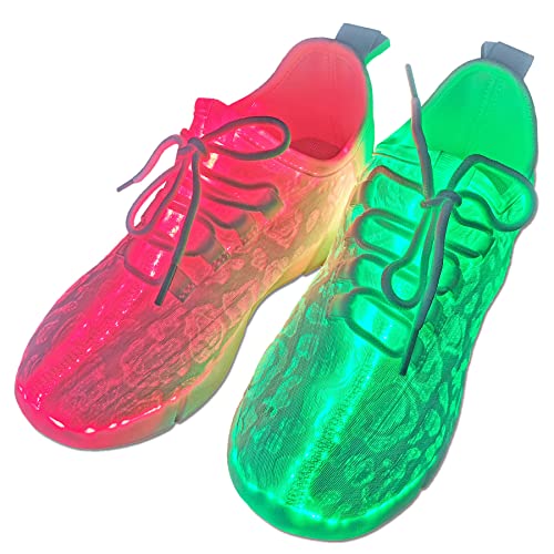 Lichtdurchlässige LED-Schuhe für Damen, Herren, Erwachsene, leuchtende Turnschuhe für Festivals, Weihnachten, Party, Tanzen, USB-Aufladung, blinkende leuchtende Turnschuhe, weiß, 38 2/3 EU