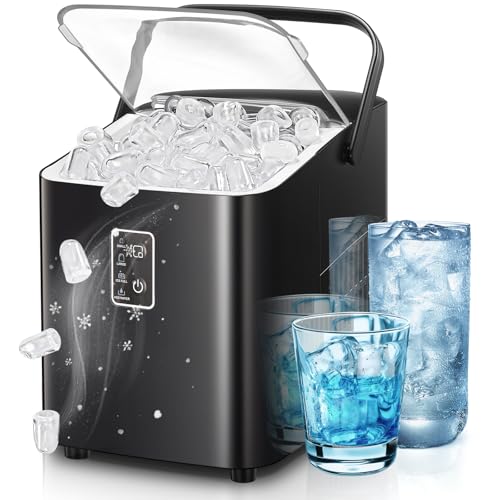 FOHERE Tragbare Eiswürfelmaschine 14 Kg – Selbstreinigend & 2 Größenwahl