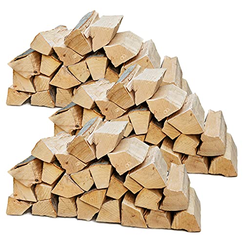 Flameup Brennholz Buche, Kaminholz mit Rinde, Buchenholz, Feuerholz für Ofen, Kamin, Kaminofen, Feuerschale, Grill, Holzscheite 25 cm, getrocknet, Menge:90 kg