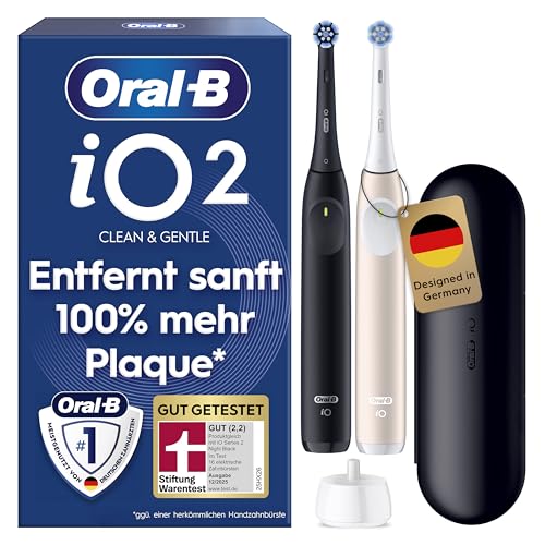 Oral-B iO Series 2 Elektrische Zahnbürste, Doppelpack, Schwarz/Pink