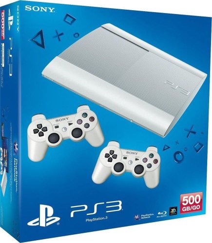PlayStation 3 - Konsole Super Slim 500 GB weiß (inkl. 2 DualShock 3 Wireless Controller weiß)